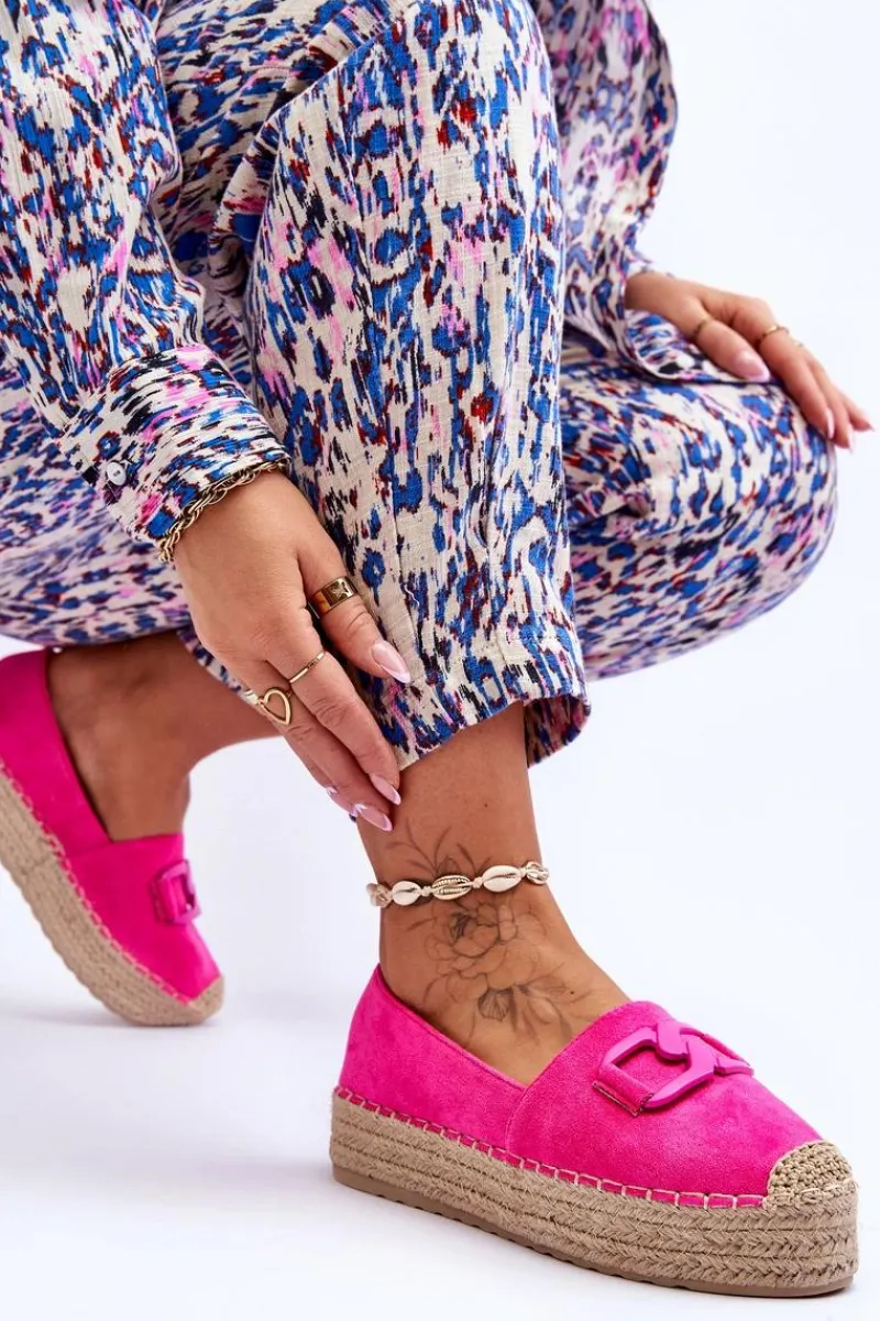 Czarne Espadryle>Boto Damskie Klasyczne Espadryle Na Platformie Fuksja Maurine