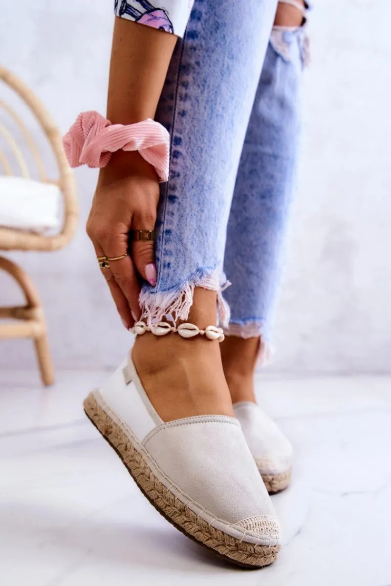 Czarne Espadryle>Big Star Shoes Damskie Klasyczne Espadryle Big Star JJ274951 Biało-Szare