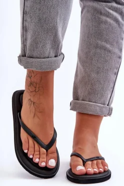 Damskie Klasyczne Japonki SS23FFLIF067-20S Czarne Damskie Klapki Damskie Japonki|Klapki Damskie Klasyczne