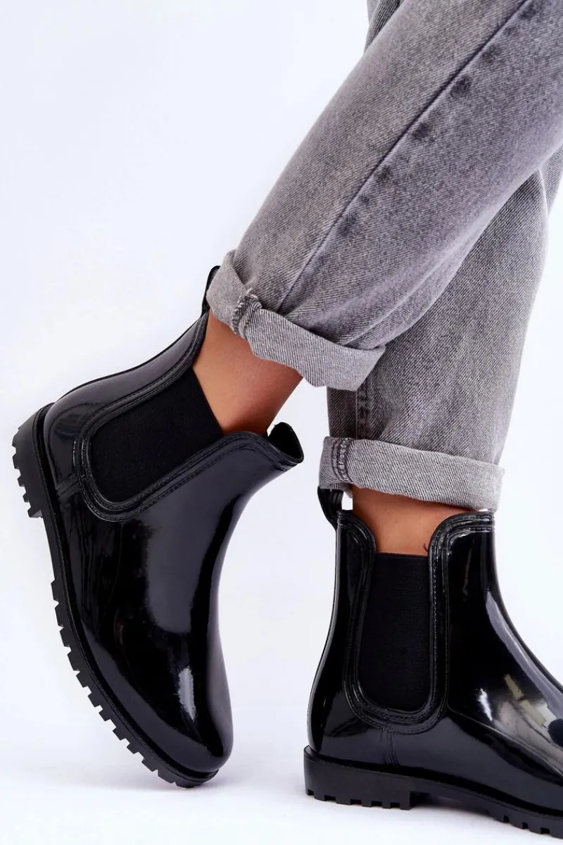 Kalosze Damskie|Botki Wiosenne>Boto Damskie Klasyczne Kalosze Sztyblety Czarne Jenifry