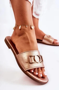 Sale Evento Damskie Klasyczne Klapki Z Ozdobą Złote Sherri