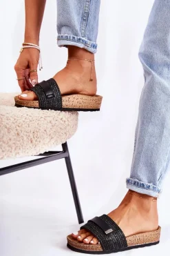 Klapki Damskie Klasyczne></noscript>INBLU Damskie Klasyczne Klapki NM000025 Czarne