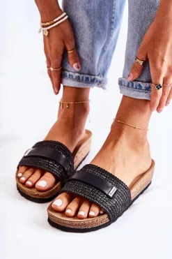 Klapki Damskie Klasyczne></noscript>INBLU Damskie Klasyczne Klapki NM000025 Czarne