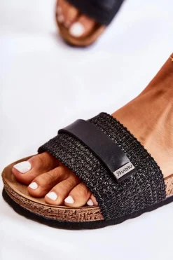 Klapki Damskie Klasyczne></noscript>INBLU Damskie Klasyczne Klapki NM000025 Czarne