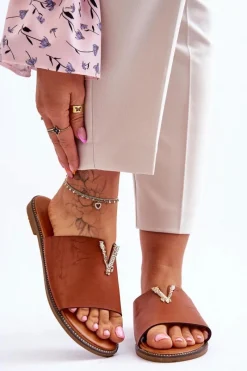 Clearance Boto Damskie Klasyczne Klapki Z Ozdobą Camel Bertha