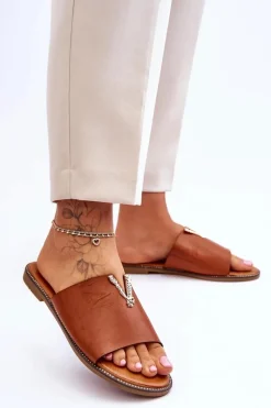 Clearance Boto Damskie Klasyczne Klapki Z Ozdobą Camel Bertha