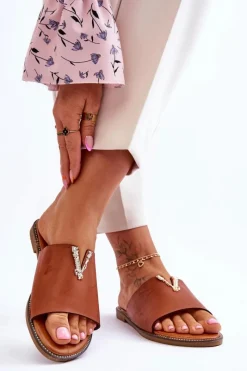 Clearance Boto Damskie Klasyczne Klapki Z Ozdobą Camel Bertha