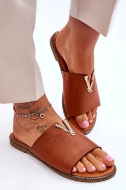 Clearance Boto Damskie Klasyczne Klapki Z Ozdobą Camel Bertha