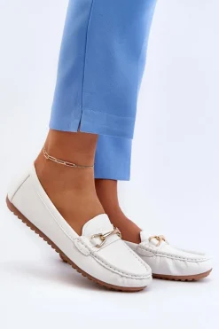 Best Damskie Klasyczne Mokasyny Z Ozdobą Białe Ainslee Damskie Mokasyny Damskie Skórzane