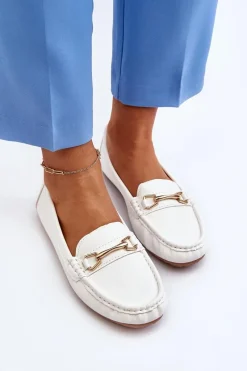 Best Damskie Klasyczne Mokasyny Z Ozdobą Białe Ainslee Damskie Mokasyny Damskie Skórzane
