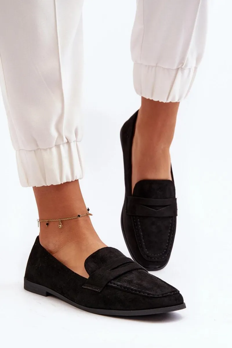 Damskie Klasyczne Mokasyny Czarne Olevin Damskie Loafersy Damskie|Mokasyny Damskie Zamszowe
