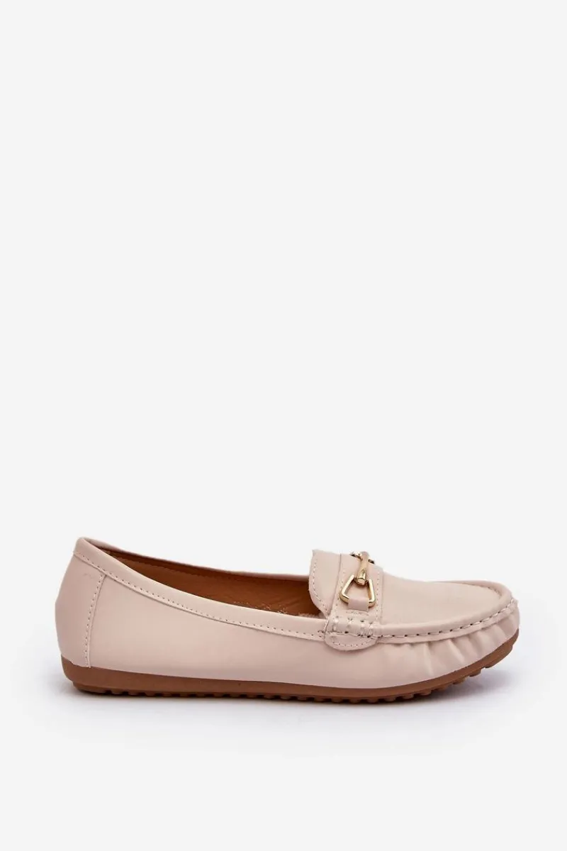 Sale Damskie Klasyczne Mokasyny Z Ozdobą Beżowe Ainslee Damskie Loafersy Damskie|Mokasyny Damskie Skórzane