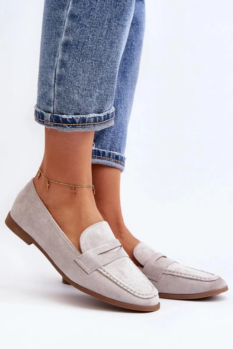 New Boto Damskie Klasyczne Mokasyny Szare Olevin