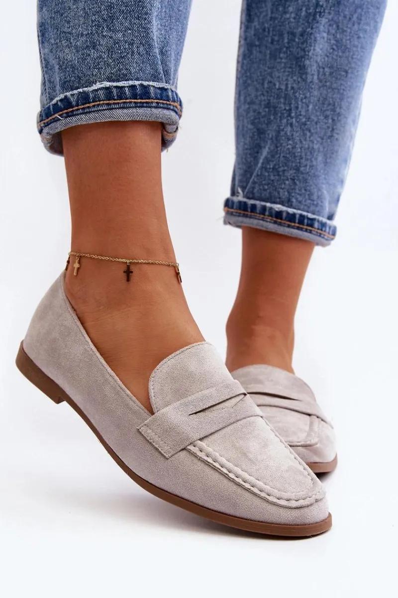 New Boto Damskie Klasyczne Mokasyny Szare Olevin