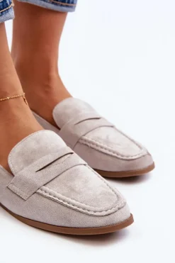 New Boto Damskie Klasyczne Mokasyny Szare Olevin