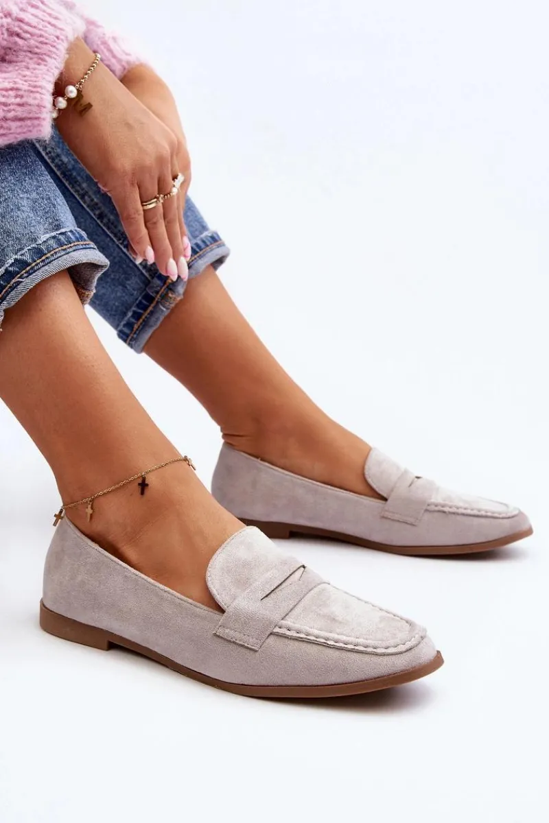 New Boto Damskie Klasyczne Mokasyny Szare Olevin