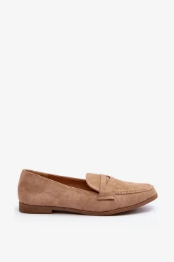 Sale Damskie Klasyczne Mokasyny Ciemnobeżowe Olevin Damskie Loafersy Damskie|Mokasyny Damskie Zamszowe