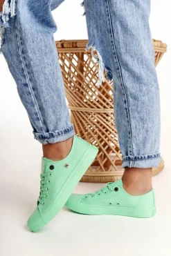 Clearance Damskie Klasyczne Niskie Trampki BIG STAR AA274030 Zielone Damskie Trampki Damskie Big Star|Trampki Damskie Niskie