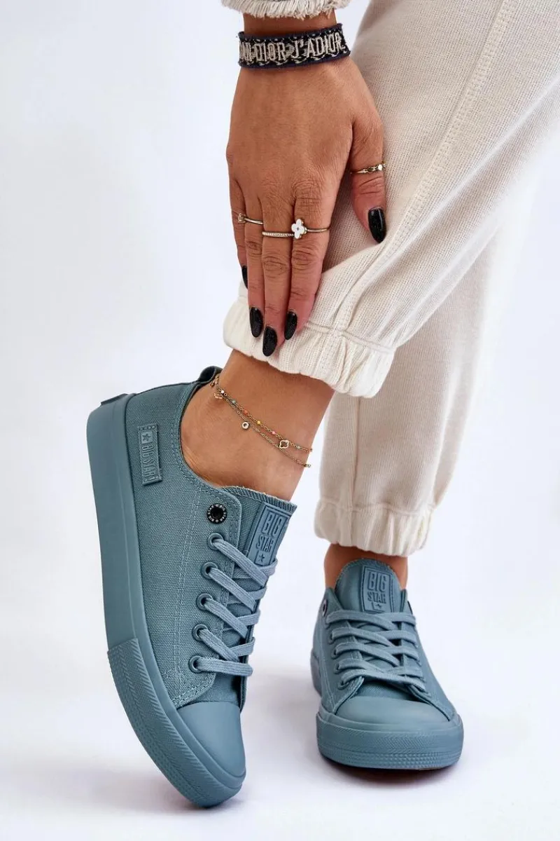 Trampki Damskie Big Star|Trampki Damskie Niskie>Big Star Shoes Damskie Klasyczne Niskie Trampki Big Star LL274019 Zielone