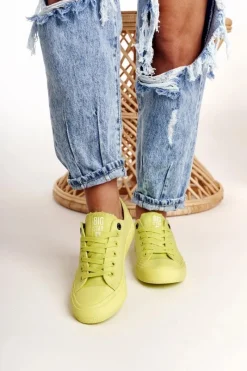 Hot Damskie Klasyczne Niskie Trampki BIG STAR AA274012 Limonkowe Damskie Trampki Damskie Big Star|Trampki Damskie Niskie