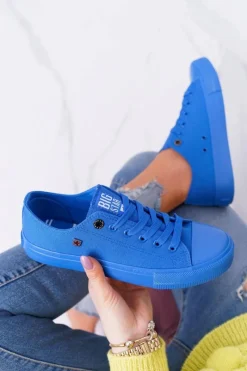 Trampki Damskie Big Star|Trampki Damskie Niskie>Big Star Shoes Damskie Klasyczne Niskie Trampki BIG STAR AA274011 Ciemno Niebieskie