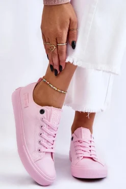 Discount Big Star Shoes Damskie Klasyczne Niskie Trampki Big Star LL274022 Jasnoróżowe