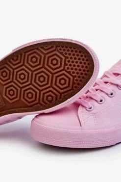 Discount Big Star Shoes Damskie Klasyczne Niskie Trampki Big Star LL274022 Jasnoróżowe