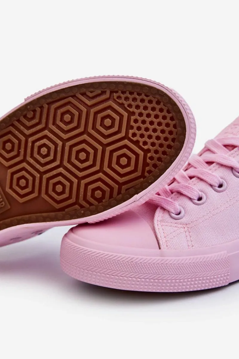 Discount Big Star Shoes Damskie Klasyczne Niskie Trampki Big Star LL274022 Jasnoróżowe