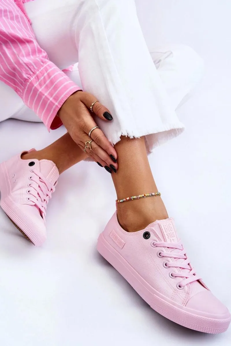 Discount Big Star Shoes Damskie Klasyczne Niskie Trampki Big Star LL274022 Jasnoróżowe