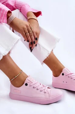 Discount Big Star Shoes Damskie Klasyczne Niskie Trampki Big Star LL274022 Jasnoróżowe
