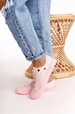 New Big Star Shoes Damskie Klasyczne Niskie Trampki BIG STAR AA274028 Różowe