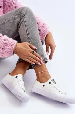 Trampki Damskie Big Star|Trampki Damskie Niskie>Big Star Shoes Damskie Klasyczne Niskie Trampki BIG STAR AA274010 Białe Biały