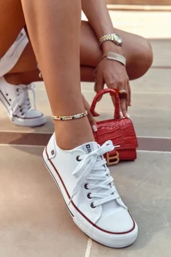 New Damskie Klasyczne Niskie Trampki Big Star DD274336 Białe Damskie Trampki Damskie Big Star|Trampki Damskie Niskie