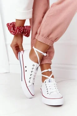 New Damskie Klasyczne Niskie Trampki Big Star DD274336 Białe Damskie Trampki Damskie Big Star|Trampki Damskie Niskie