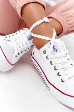 New Damskie Klasyczne Niskie Trampki Big Star DD274336 Białe Damskie Trampki Damskie Big Star|Trampki Damskie Niskie