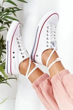 New Damskie Klasyczne Niskie Trampki Big Star DD274336 Białe Damskie Trampki Damskie Big Star|Trampki Damskie Niskie