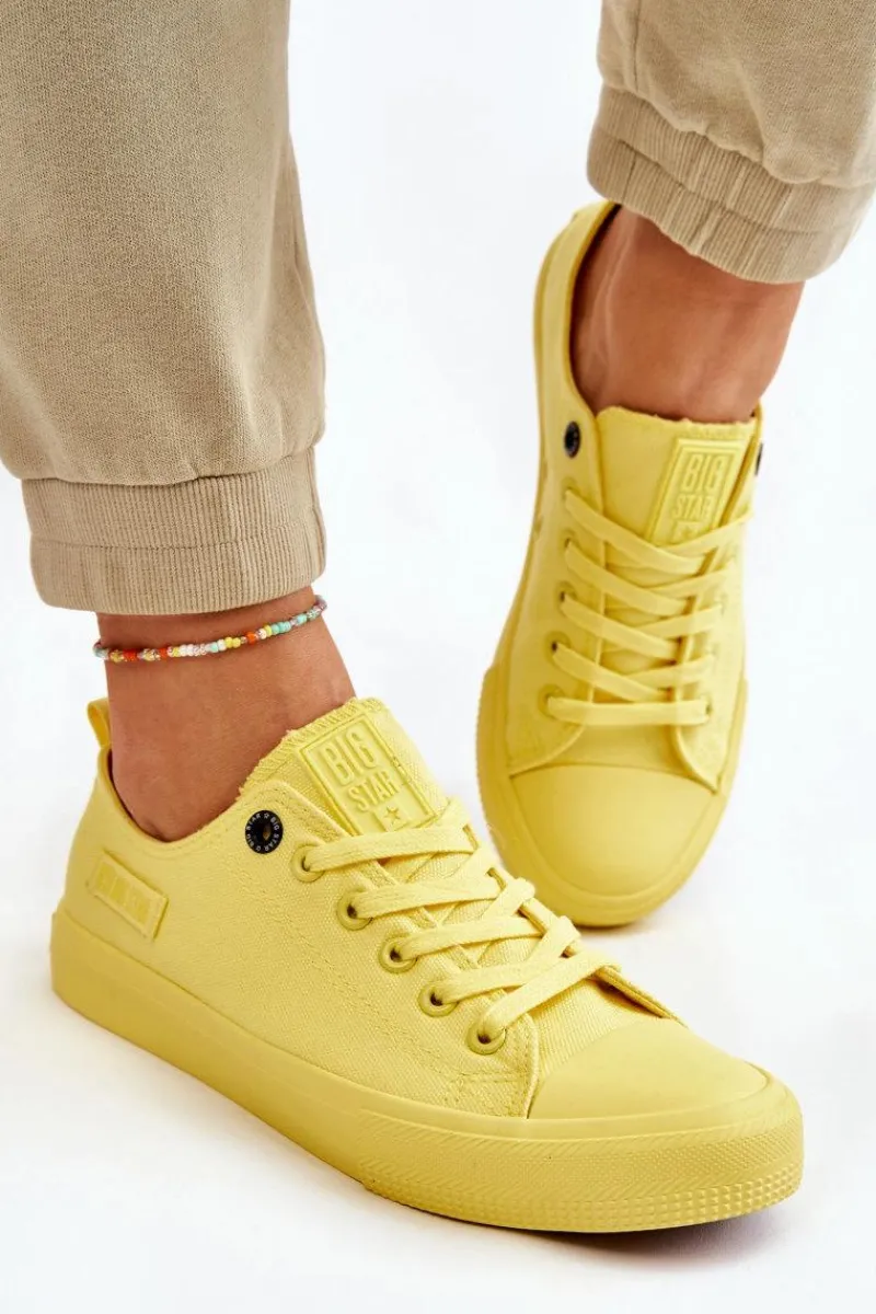 Trampki Damskie Big Star|Trampki Damskie Niskie>Big Star Shoes Damskie Klasyczne Niskie Trampki Big Star LL274026 Żółte