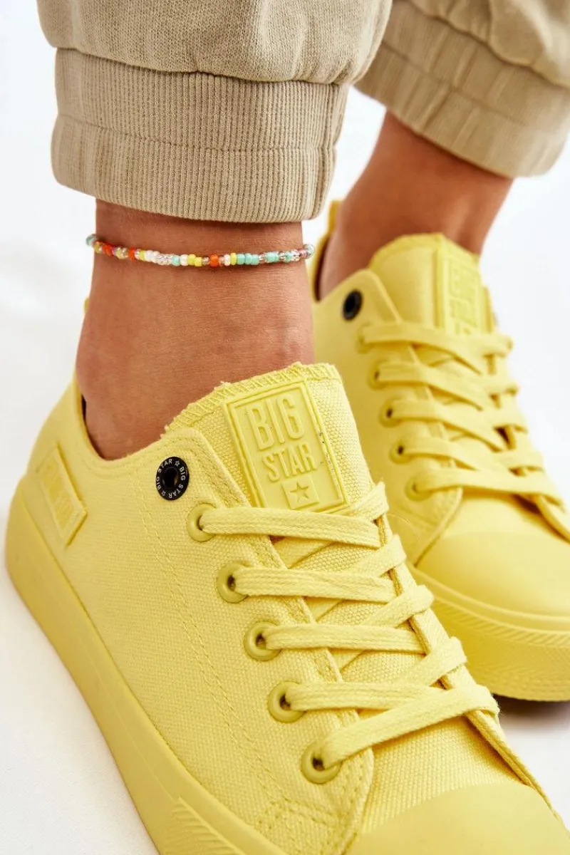 Trampki Damskie Big Star|Trampki Damskie Niskie>Big Star Shoes Damskie Klasyczne Niskie Trampki Big Star LL274026 Żółte