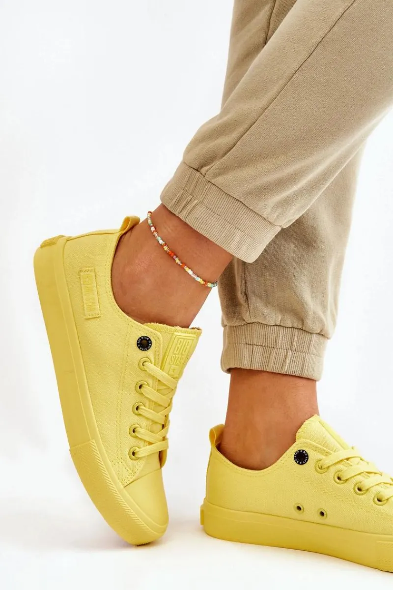 Trampki Damskie Big Star|Trampki Damskie Niskie>Big Star Shoes Damskie Klasyczne Niskie Trampki Big Star LL274026 Żółte