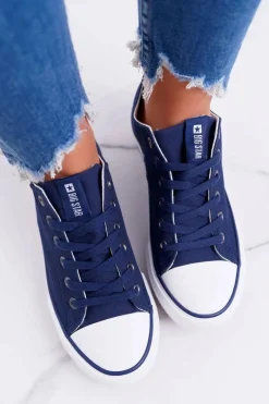Online Damskie Klasyczne Niskie Trampki Big Star DD274335 Granatowe Damskie Trampki Damskie Big Star|Trampki Damskie Niskie