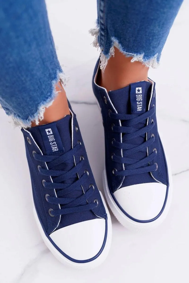 Online Damskie Klasyczne Niskie Trampki Big Star DD274335 Granatowe Damskie Trampki Damskie Big Star|Trampki Damskie Niskie