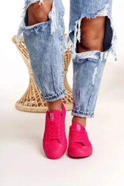 Best Big Star Shoes Damskie Klasyczne Niskie Trampki BIG STAR AA274013 Fuksja