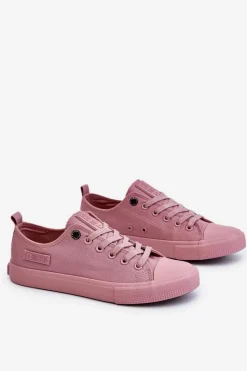 Hot Damskie Klasyczne Niskie Trampki Big Star LL274027 Różowe Damskie Trampki Damskie Big Star|Trampki Damskie Niskie