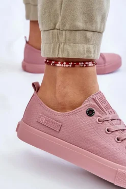 Hot Damskie Klasyczne Niskie Trampki Big Star LL274027 Różowe Damskie Trampki Damskie Big Star|Trampki Damskie Niskie