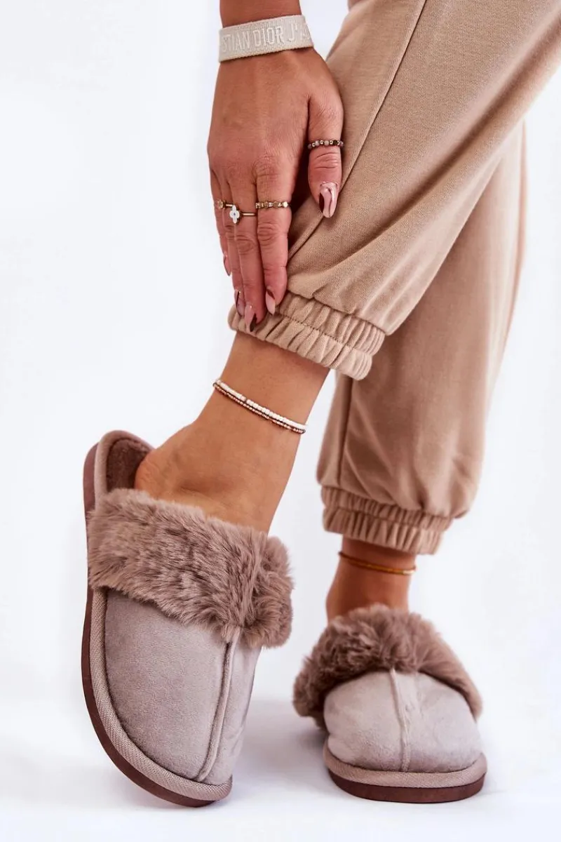 Outlet Damskie Klasyczne Papcie Z Futerkiem Jasnobrązowe Lorine Damskie Kapcie Klasyczne