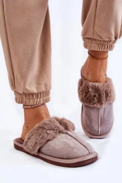 Outlet Damskie Klasyczne Papcie Z Futerkiem Jasnobrązowe Lorine Damskie Kapcie Klasyczne