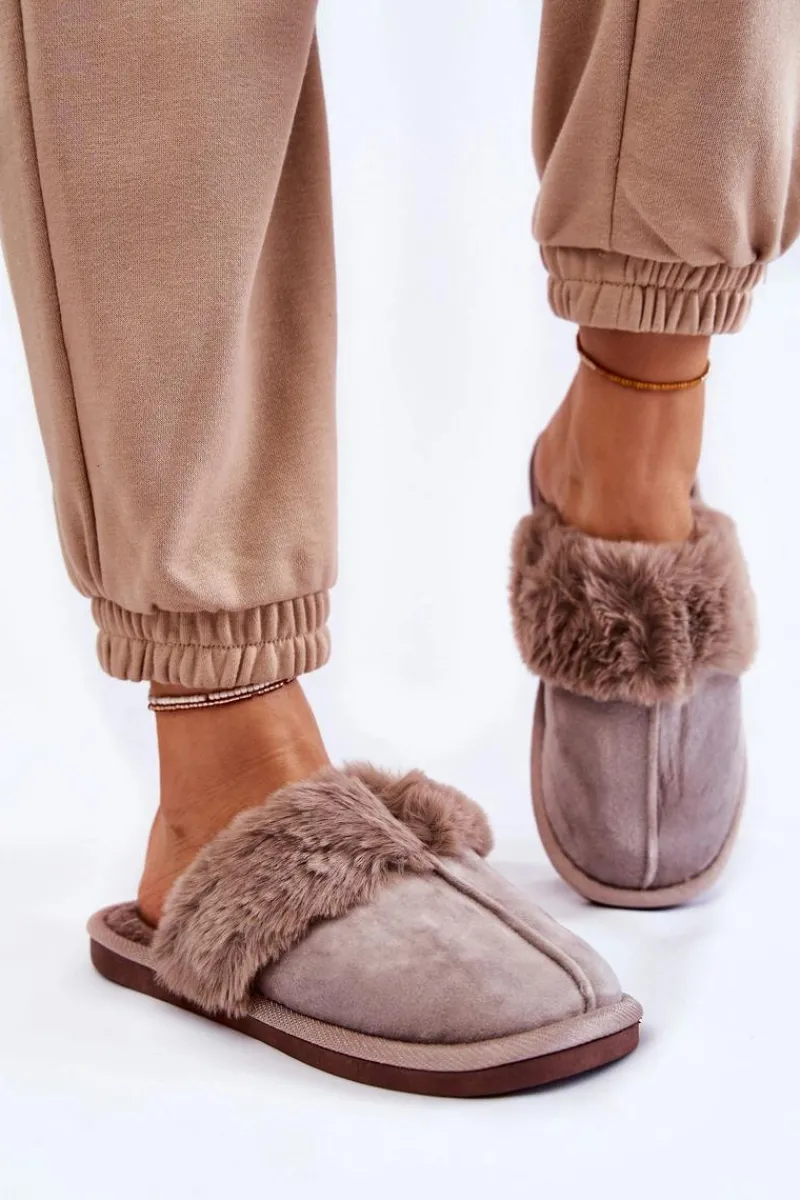 Outlet Damskie Klasyczne Papcie Z Futerkiem Jasnobrązowe Lorine Damskie Kapcie Klasyczne