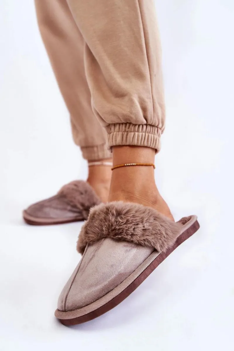 Outlet Damskie Klasyczne Papcie Z Futerkiem Jasnobrązowe Lorine Damskie Kapcie Klasyczne