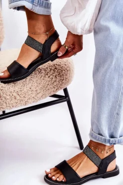 Sandały Płaskie><noscript><img width=