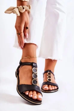 Clearance Evento Damskie Klasyczne Sandały Z Ozdobnym Paskiem Czarne Terina